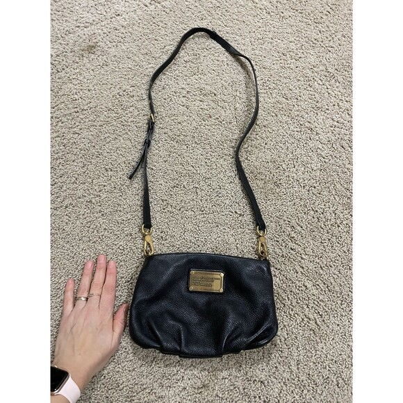 Marc by Marc Jacobs Classic Q Percy Black Pebble Leather Crossbody Mini Handbag - Picture 1 of 10